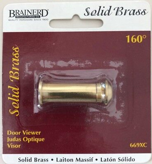 Brainerd 669XC 160° Wide Angle Door Viewer Solid Brass
