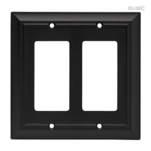 W068ZMC-FB Flat Black Architect Double GFCI Cover Plate