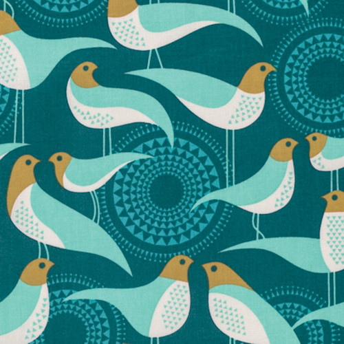 Joel Dewberry PWJD135 Modernist Perch Peacock Cotton Quilting Fabric By Yard