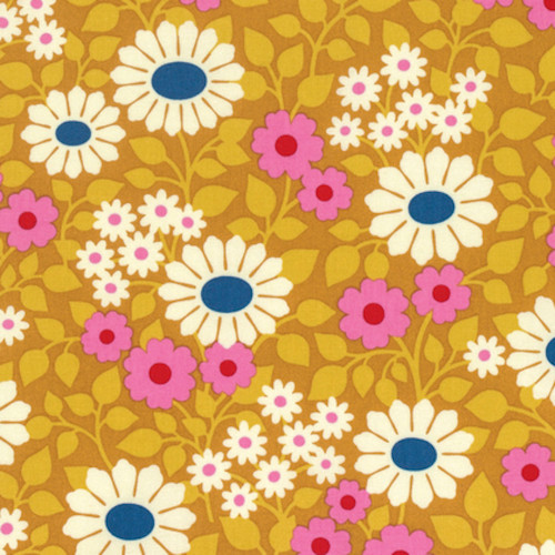 Heather Bailey Hello Love PWHB078 Fields Forever Gold Cotton Fabric By Yard