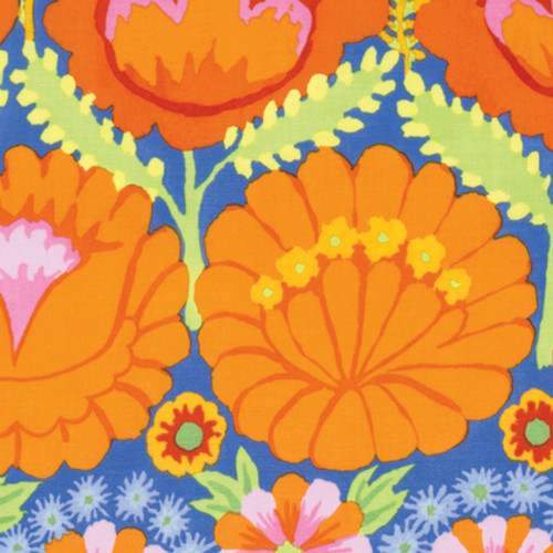 Kaffe Fassett PWKF001 Artisan Embroidered Flower Border Orange Fabric By Yard