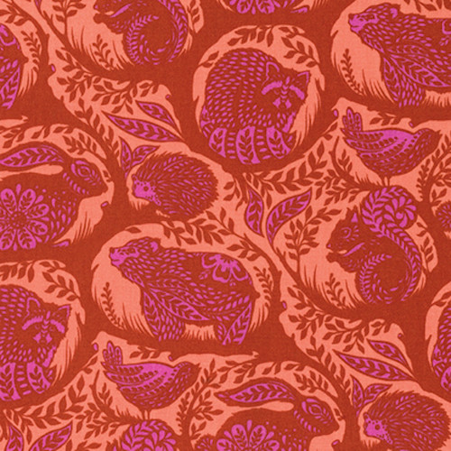 Tula Pink PWTP087 Slow & Steady Grandstand Orange Crush Fabric By Yard
