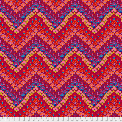 Kaffe Fassett PWGP167 Trefoil Red Cotton Quilting Fabric By Yard