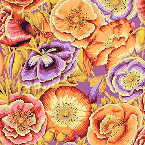 Philip Jacobs PWPJ095 Poppy Garden Orange Cotton Quilting Fabric By Yard