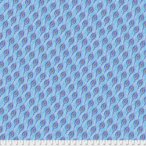 Corinne Haig PWCH014 Peacock Paradise Feathered Indigo Cotton Fabric By Yd