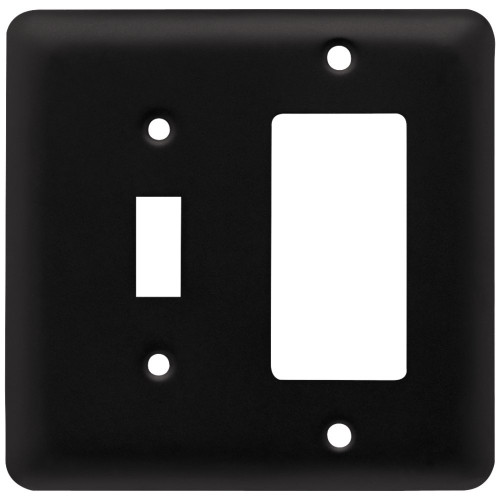 W10590-FB Stamped Flat Black Single Switch / GFCI Decora Cover Plate