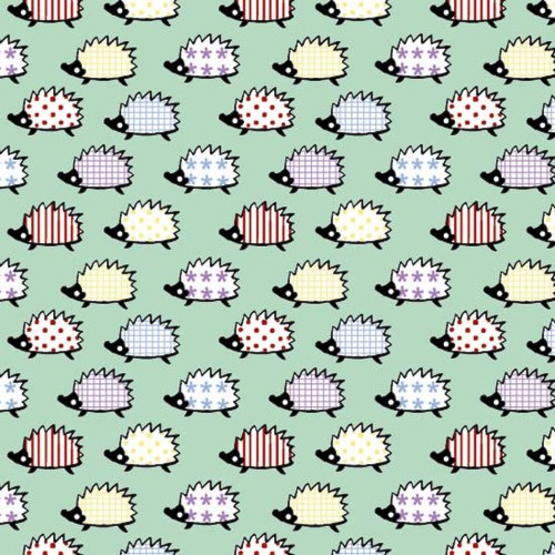 Blank Quilting 8797-40 Retro Charm Hedgehog Mint Cotton Fabric By Yard