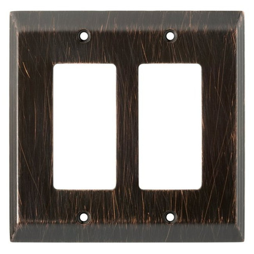 126390 Venetian Bronze Stately Double GFCI Cover Wall Plate