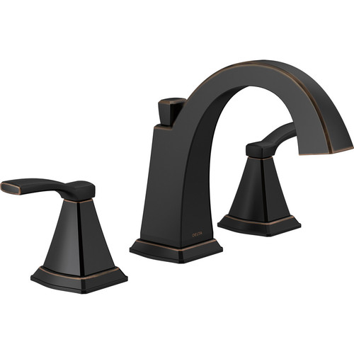 Delta 35768LF-OB Flynn Bath 2 Handle Widespread Faucet w/ Drain Oil Rubbed Bronze