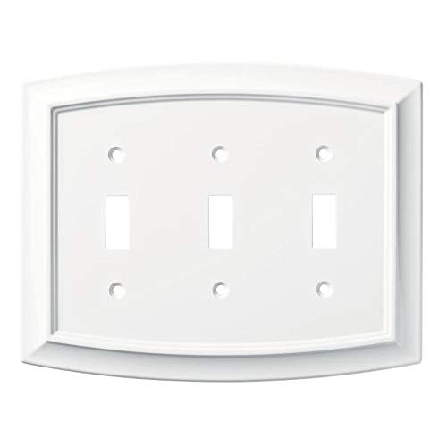 Brainerd W36440-PW Pure White Arched Triple Switch Cover Plate