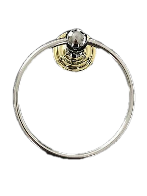 Decor Bathware 74522CB Greenwich Bath Towel Ring Chrome & Brass Finish