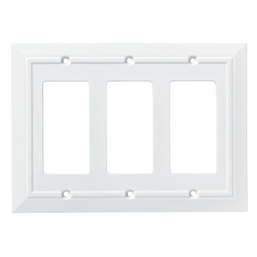 Brainerd W34923-PW Pure White Classic Architect Triple GFCI Cover Plate