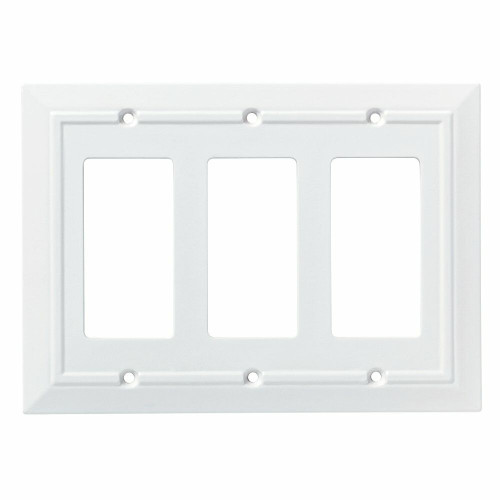 Brainerd W34923-PW Pure White Classic Architect Triple GFCI Cover Plate