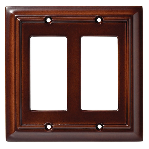 Brainerd W31565-ESO Espresso Wood Architect Double GFCI Cover Plate