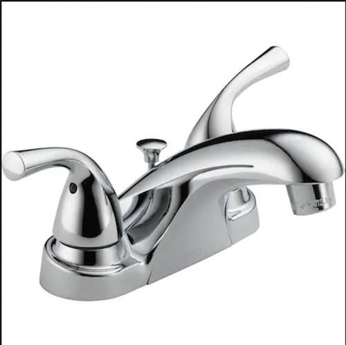 Delta Foundations Chrome 4" Centerset WaterSense Bathroom Sink Faucet