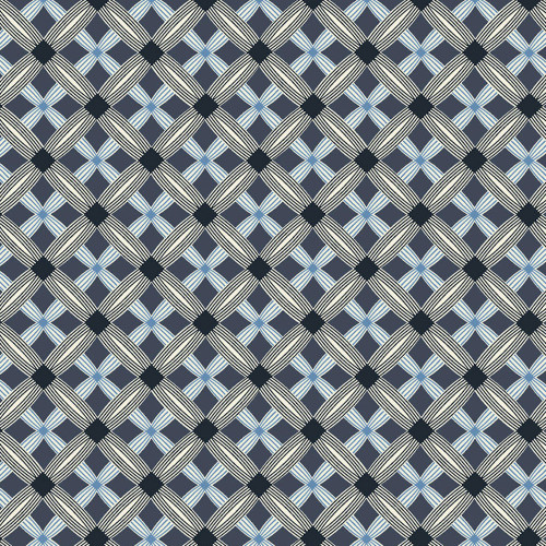 Stof Fabrics Bubble Grid Collection Diamond Blue Cotton Fabric By The Yard