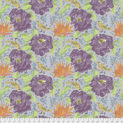 Laura Heine PWLH016 Color Fusion Bird of Paradise Gray Cotton Fabric By Yard