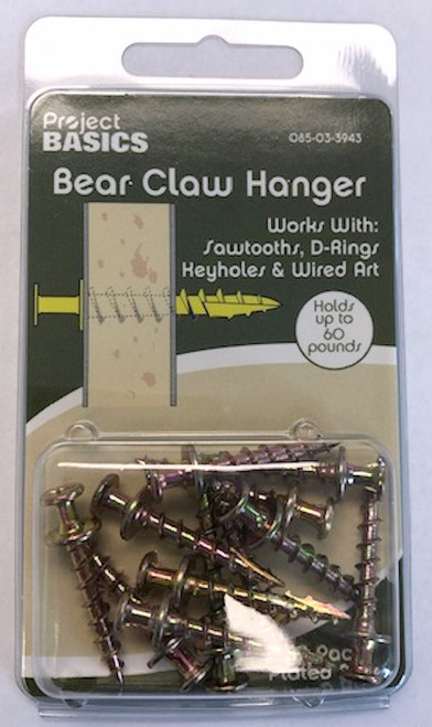 Project Basics 085-03-3943 Heavy Duty Bear Claw Hangers for Wall Art 12 Pack