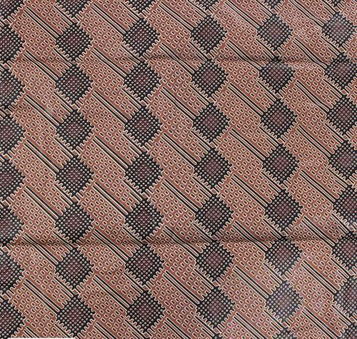 African Print Diamonds & Rectangles Brown / Black Traditional Wax Print Cotton Fabric By The Yard