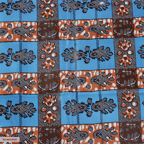 African Print Paw Print Blue Traditional Wax Print Cotton Fabric By The Yard