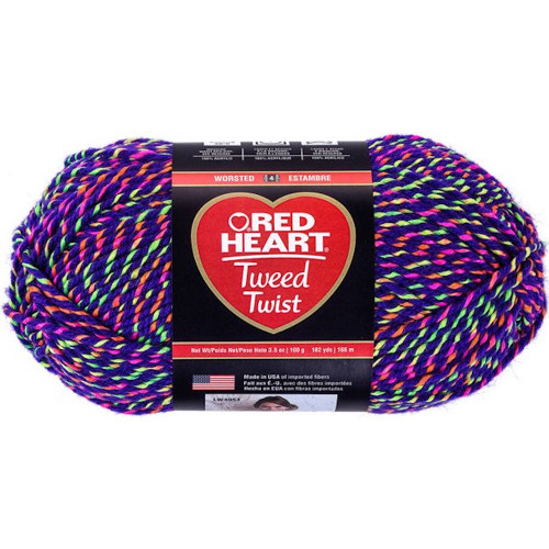 Red Heart Tweed Twist Neon Amethyst Knitting & Crochet Yarn