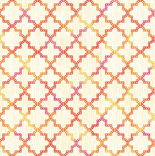 Studio e Butterfly Dreams 4712-32 Quadrafoil Cream/Pink Cotton Fabric By Yard