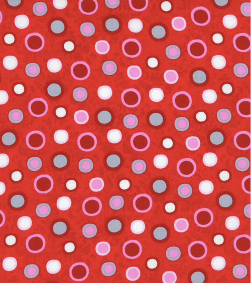 Studio e Hearts of Love 4375-88 Dots Red Cotton Fabric By Yard