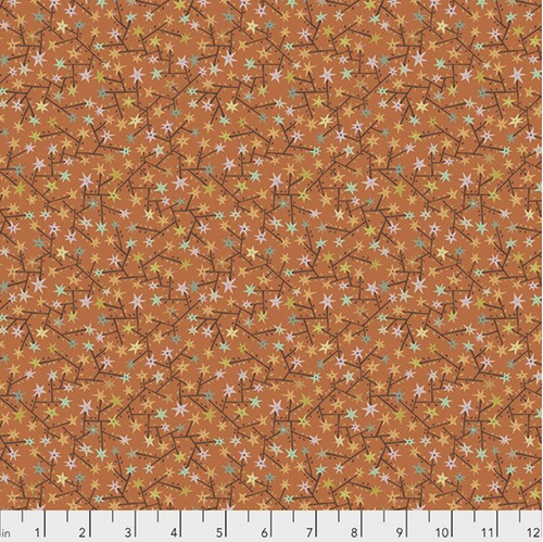 Free Spirit Kathy Doughty New Vintage PWMO043 Tangled Tangerine Cotton Fabric by Yd