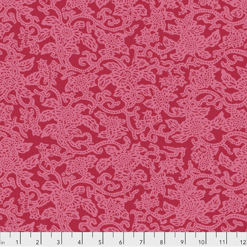 Free Spirit Snow Leopard Silk Road PWSL091 Kashgar Scarlet Cotton Fabric by The Yard