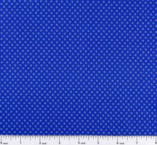 Stof Fabrics 4512-335 Colour Fun Mini Flowers Blue Cotton Fabric By The Yard