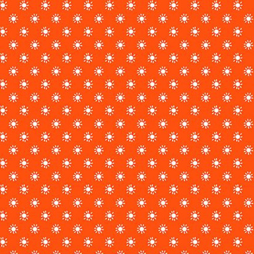 Stof Fabrics 4512-331 Colour Fun Little Suns Orange Cotton Fabric By The Yard