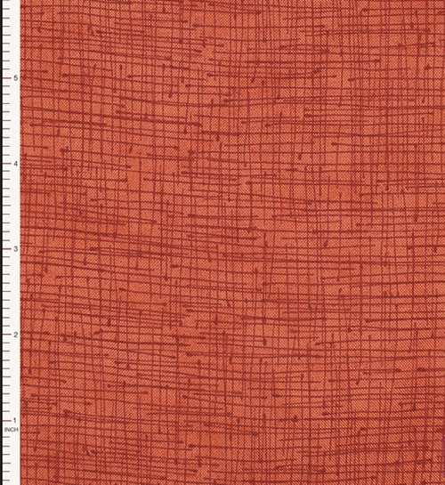 Stof Fabrics 4500-966 Colour Flow Sketched Plaid Paprika Cotton Fabric By The Yard