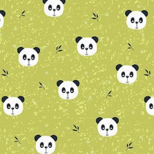 Stof Fabrics 4501-204 Pretty Panda Bamboo Cotton Fabric By The Yard