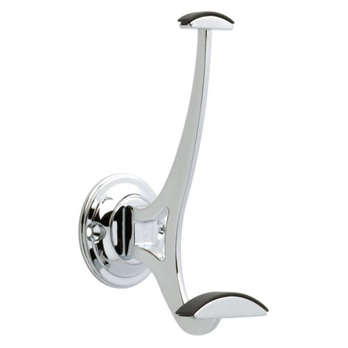 133076 Marley Coat & Hat Hook Polished Chrome  & Black Finish