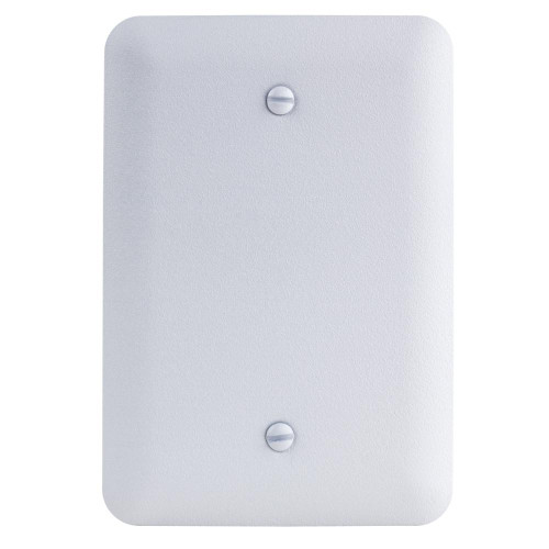 Brainerd 126438 White Stamped Round Single Blank Wall Plate, 1 per pkg