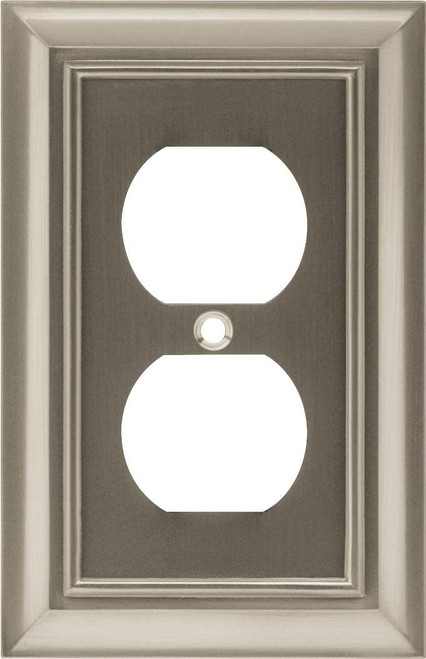 Liberty W065-BSN Architect Single Duplex Outlet Cover Plate Brushed Satin Nickel