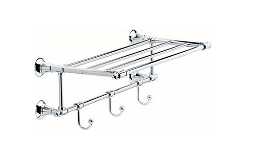 Delta HEXTN32-PC 24" Train Towel Rack w/ 3 Hooks Polished Chrome Finish