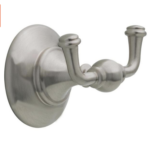 DELTA GRE35-BN Greenwich II Bath Hardware Towel & Robe Hook Satin Nickel