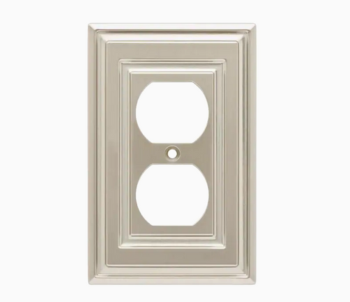 BRAINERD W36316-SN Windmere Satin Nickel Single Duplex Switch Wall Plate Cover