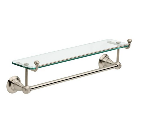 Delta Porter 78410-BN 18" Towel Bar with Glass Shelf Brushed Nickel