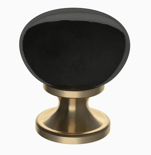 Liberty P37371W-CZB 1 1/8" Contemporary Black Ceramic & Champagne Bronze Cabinet Knob