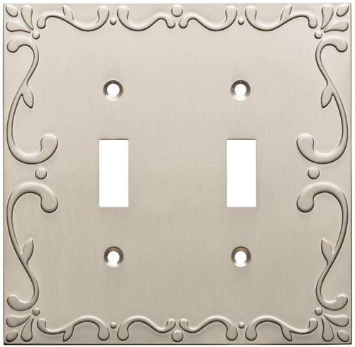 Brainerd 64039 Paisley Double Switch Satin Pewter Cover Plate