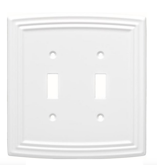 Liberty W36399-PW Classical Emery Double Switch Pure White Cover Plate