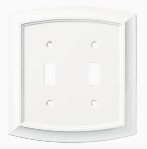 Brainerd W36435-PW Pure White Arched Double Switch Cover Wall Plate
