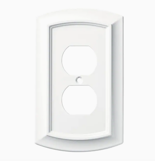 Brainerd W36433-PW Pure White Arched Single Duplex Cover Wall Plate