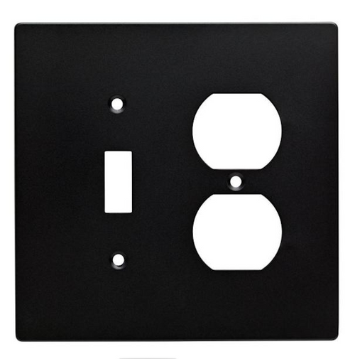 Hampton Bay W32735-FB Subway Tile Switch / Duplex Cover Plate Flat Black