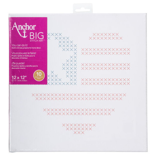 Anchor Big Stitch USA Counted Cross-Stitch Kit w/ Embroidery Floss 12" x 12"