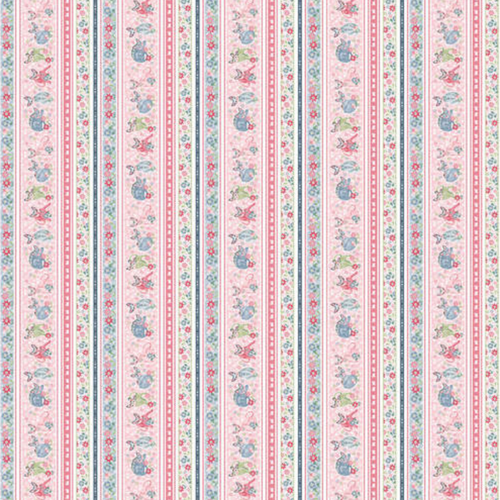 Studio E Fancy Cats 5297-27 Border Stripe Cotton Fabric By Yard