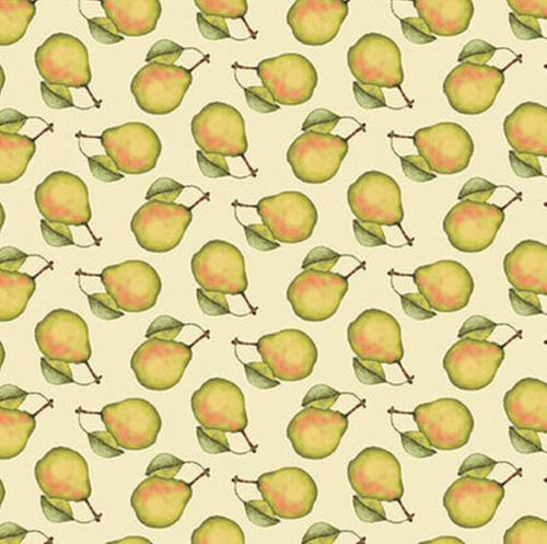 Studio e Pumpkin Spice 5149-46 Tossed Pears Cream Cotton Fabric By Yard