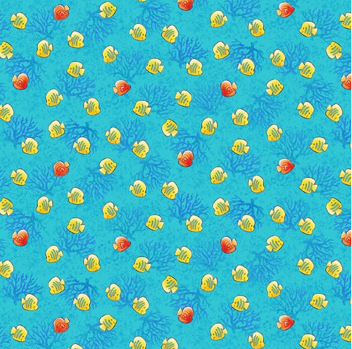 Studio E Sea World 5053-17 School Fish Royal Cotton Fabric By Yard